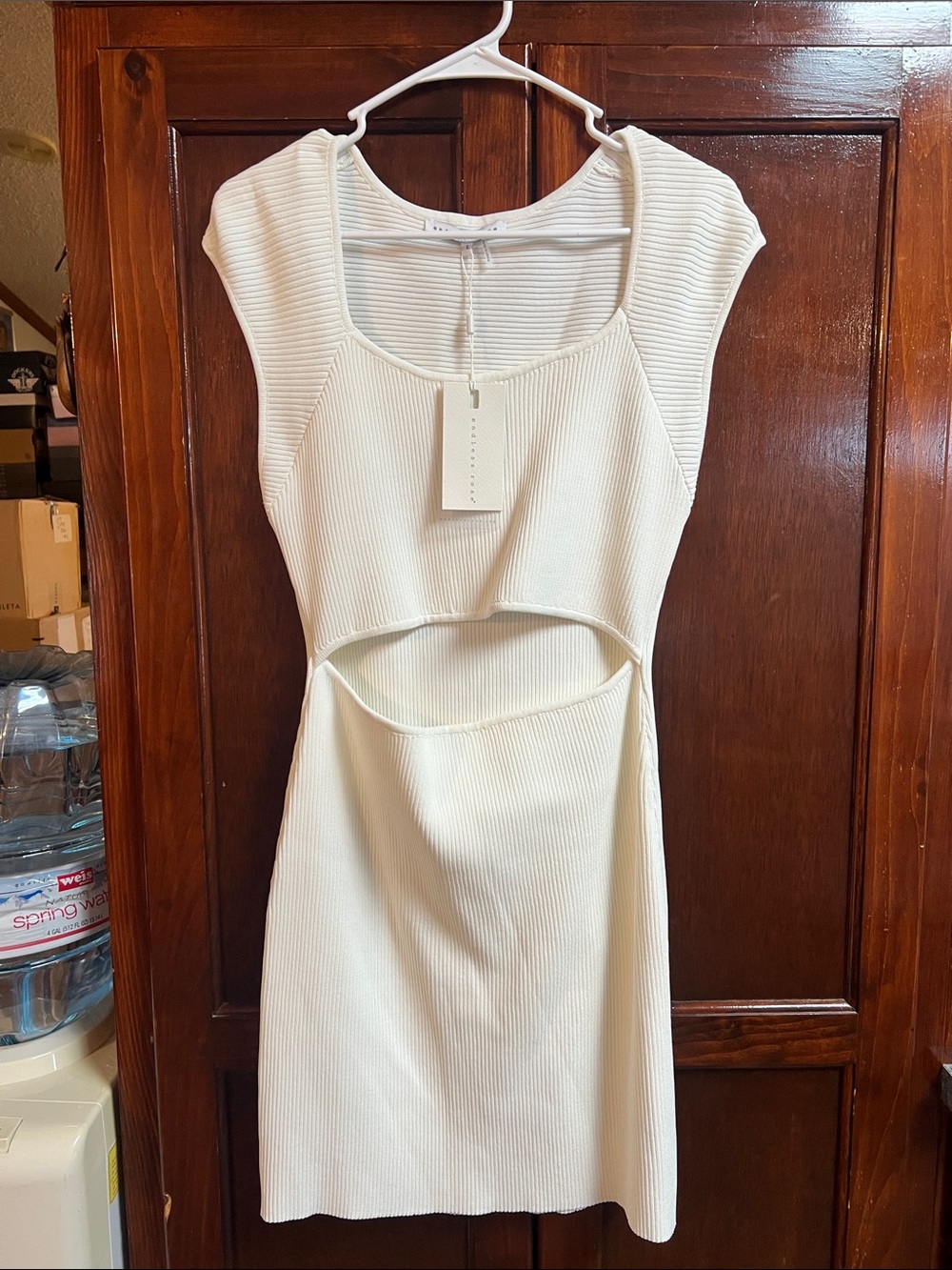 Women’s size large endless rose off white cut out mini dress